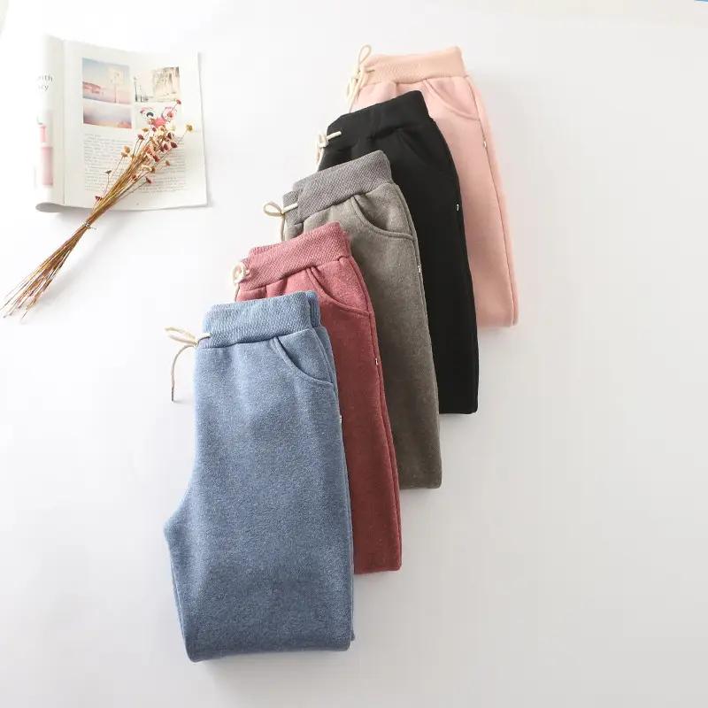 Women Fleece Lined Pants Autumn Winter Pearl Color - Image 13