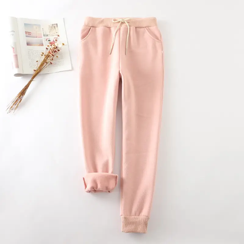 Women Fleece Lined Pants Autumn Winter Pearl Color - Image 14