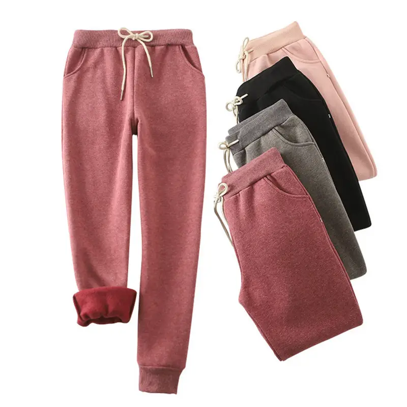 Women Fleece Lined Pants Autumn Winter Pearl Color - Image 15