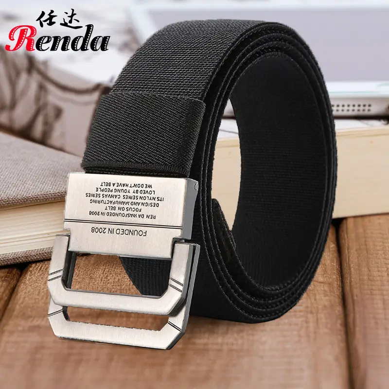 Men's Navy Blue Double Loop Tactical Belt with Square Buckle - Image 7