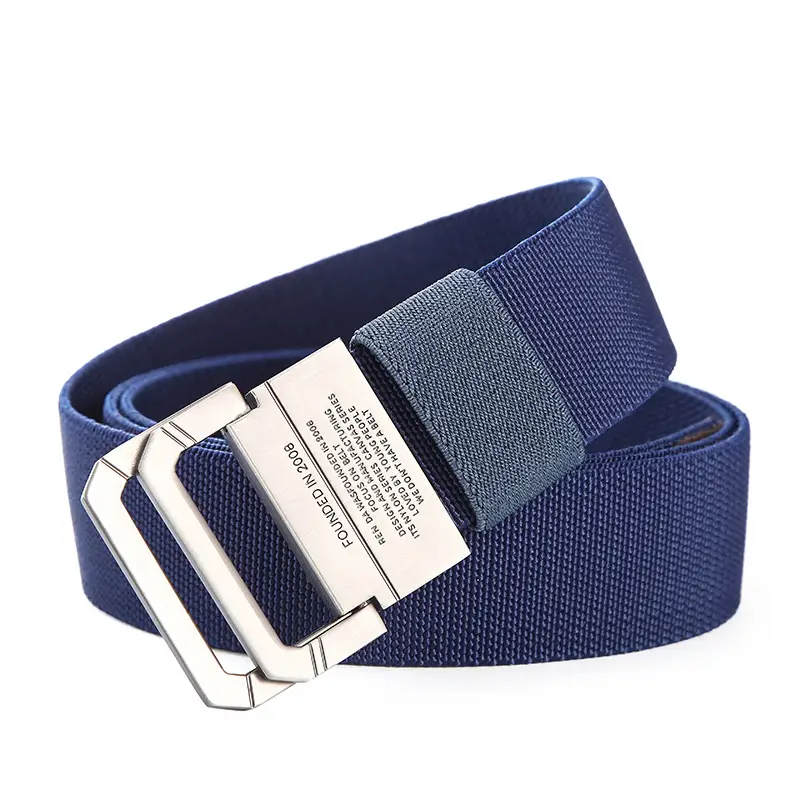 Men's Navy Blue Double Loop Tactical Belt with Square Buckle - Image 8