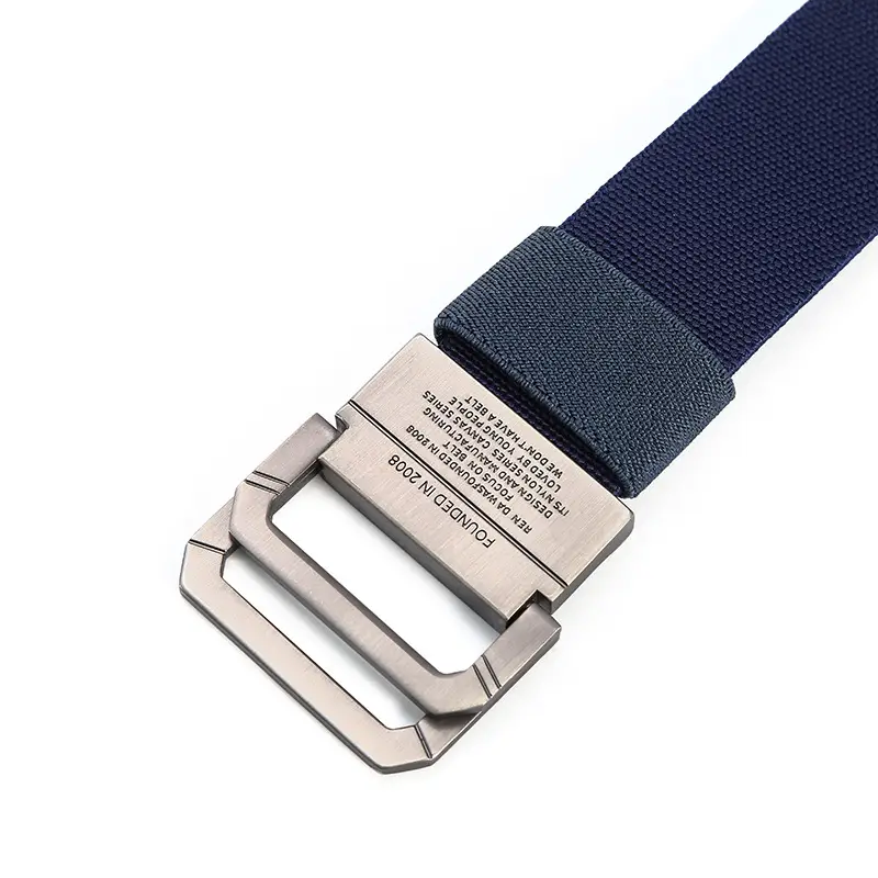 Men's Navy Blue Double Loop Tactical Belt with Square Buckle - Image 11