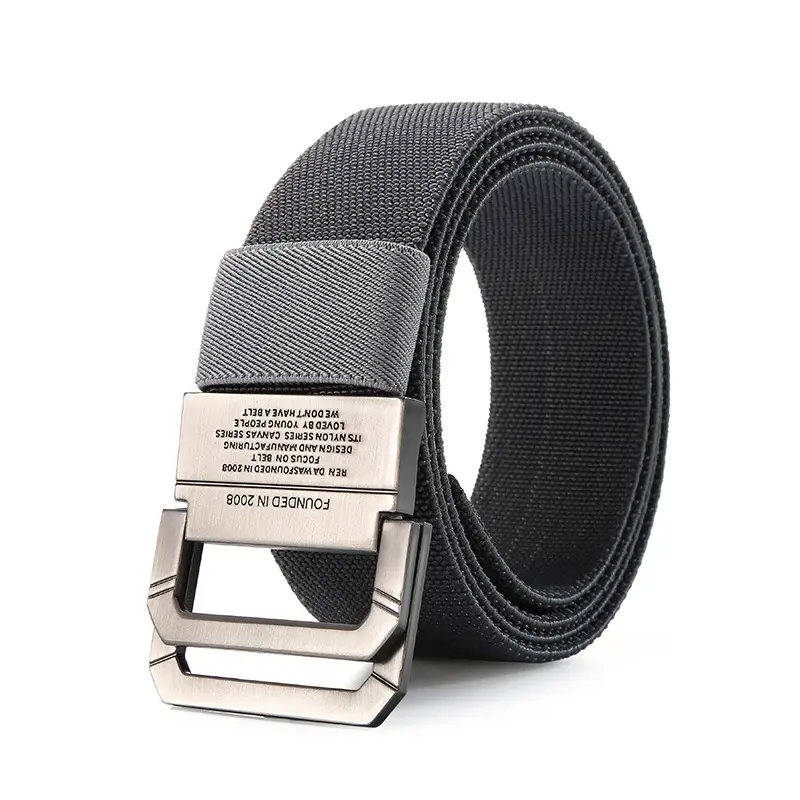 Men's Navy Blue Double Loop Tactical Belt with Square Buckle - Image 2