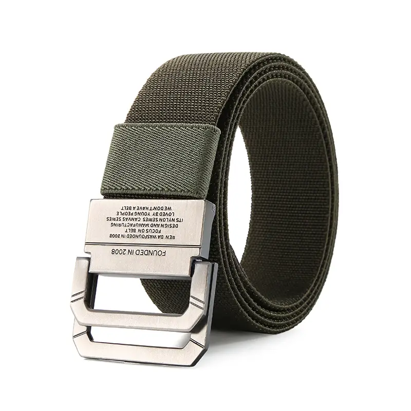 Men's Navy Blue Double Loop Tactical Belt with Square Buckle - Image 3
