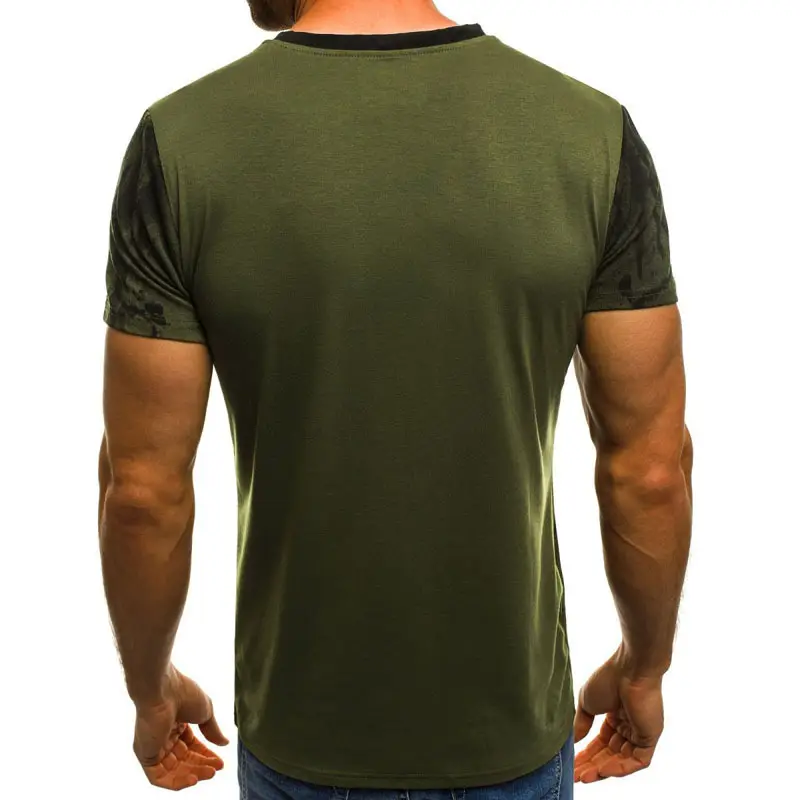 Men's Camouflage Printed T-Shirt Black Red Summer Fit — feature 10