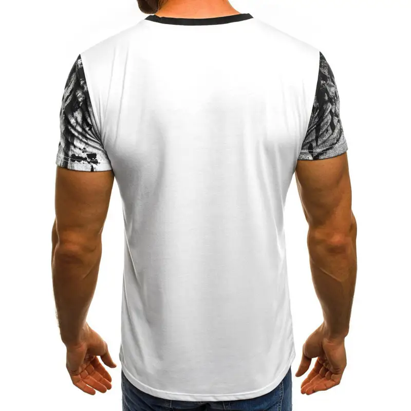 Men's Camouflage Printed T-Shirt Black Red Summer Fit — feature 6