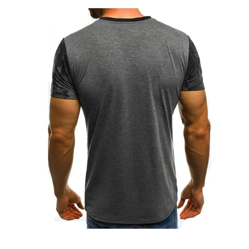 Men's Camouflage Printed T-Shirt Black Red Summer Fit — feature 8