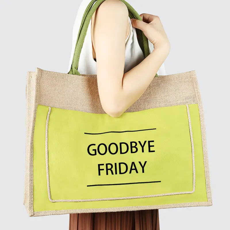 Printed Logo Linen Travel Bag 25cm High - Image 47