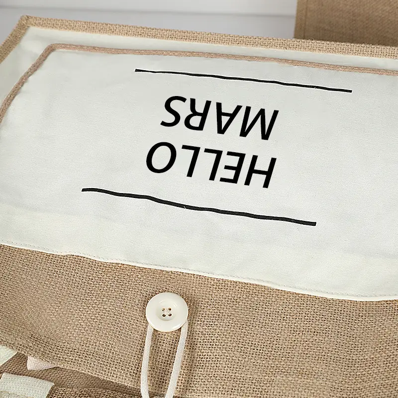 Printed Logo Linen Travel Bag 25cm High - Image 48