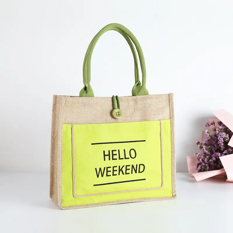 Printed Logo Linen Travel Bag 25cm High - Image 13