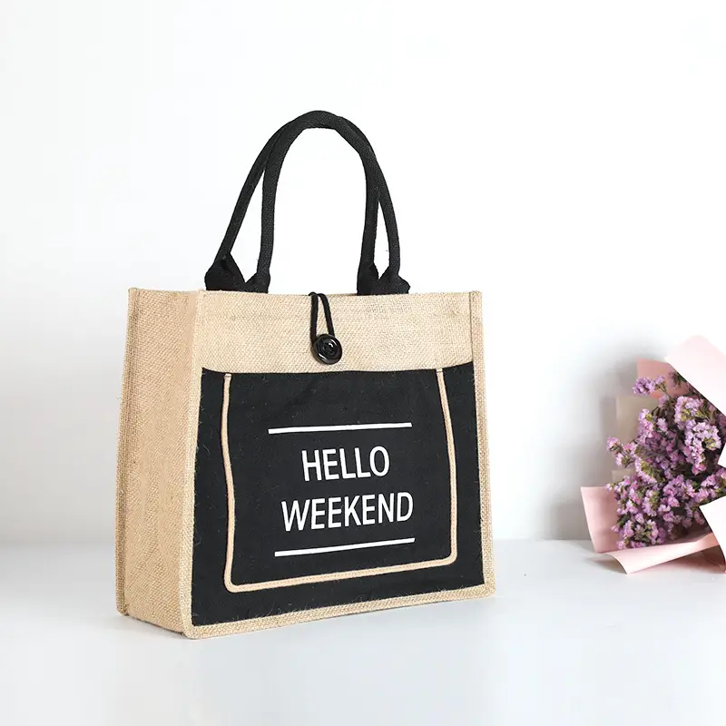 Printed Logo Linen Travel Bag 25cm High - Image 15