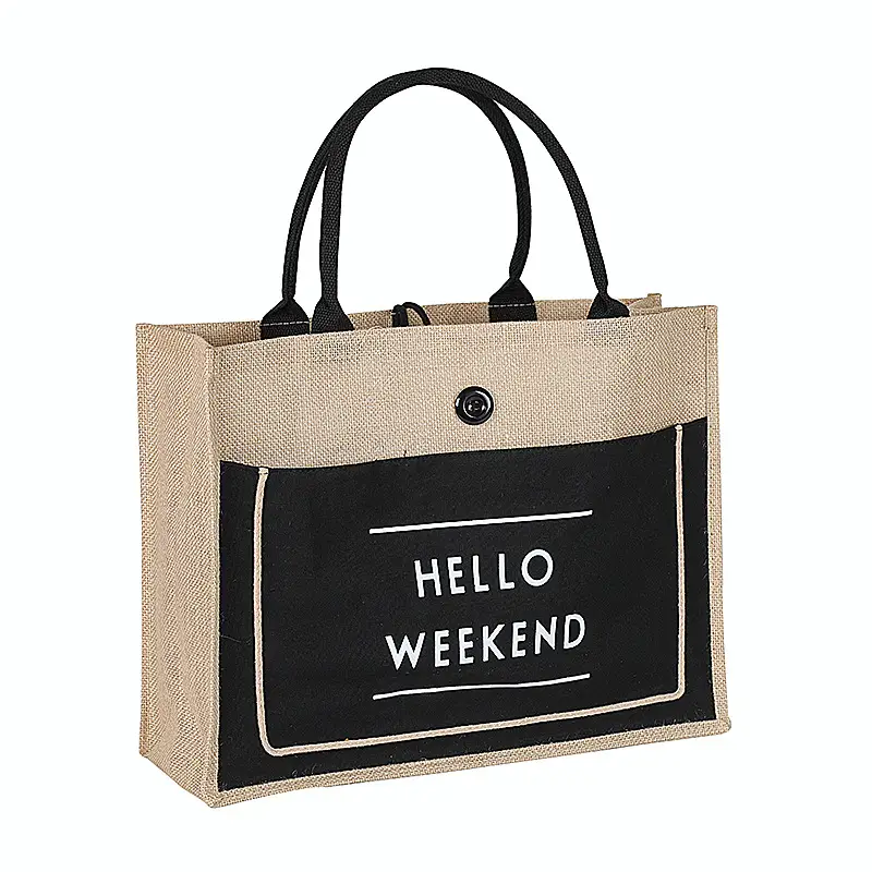 Printed Logo Linen Travel Bag 25cm High - Image 17