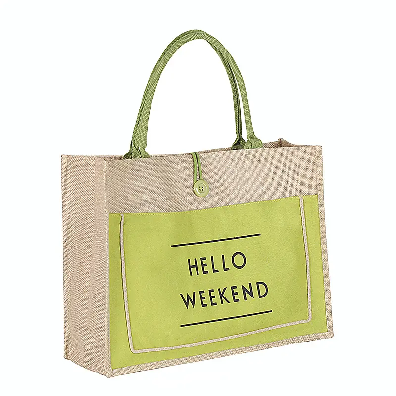 Printed Logo Linen Travel Bag 25cm High - Image 18