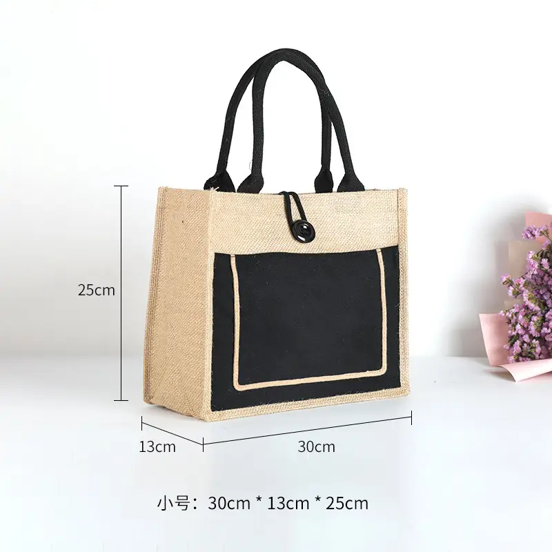 Printed Logo Linen Travel Bag 25cm High - Image 2