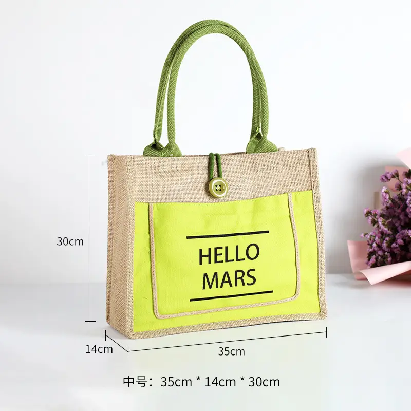Printed Logo Linen Travel Bag 25cm High - Image 20