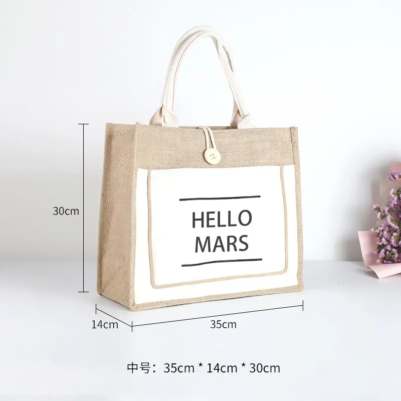Printed Logo Linen Travel Bag 25cm High - Image 22