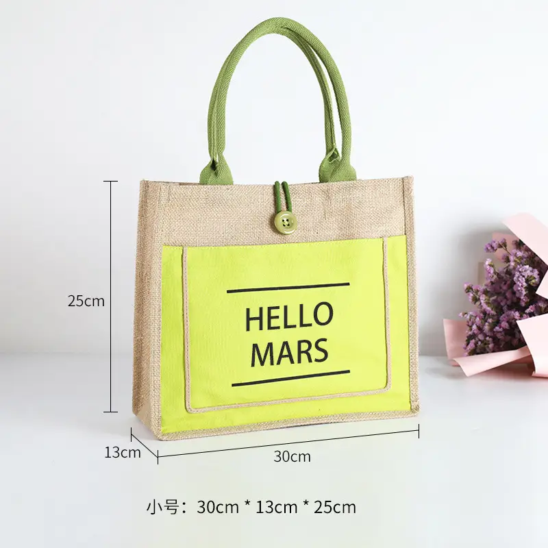 Printed Logo Linen Travel Bag 25cm High - Image 23