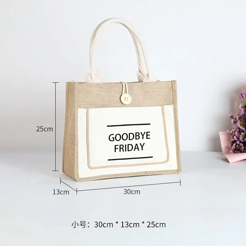 Printed Logo Linen Travel Bag 25cm High - Image 28