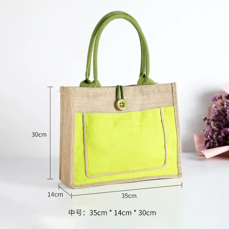 Printed Logo Linen Travel Bag 25cm High - Image 3