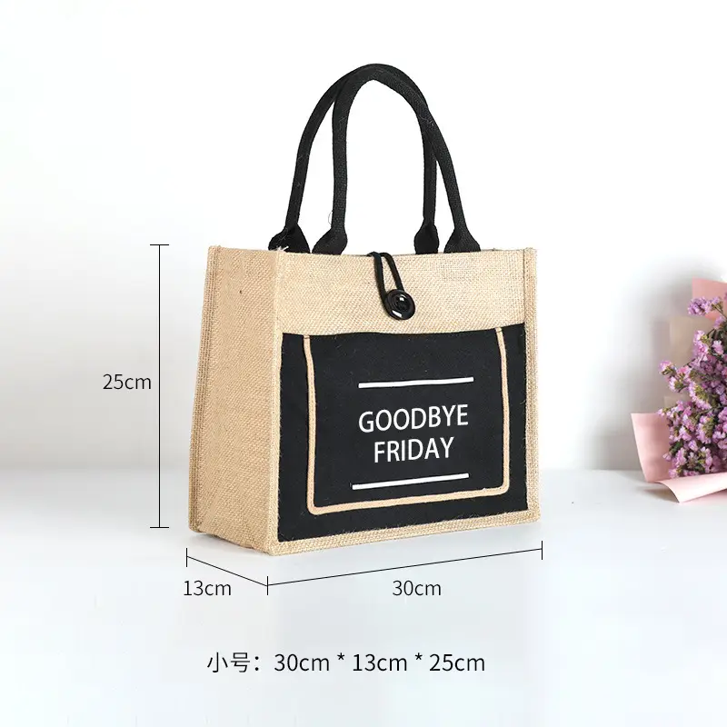 Printed Logo Linen Travel Bag 25cm High - Image 30