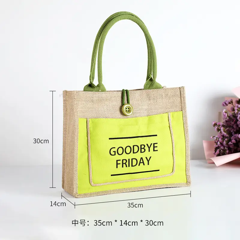Printed Logo Linen Travel Bag 25cm High - Image 31