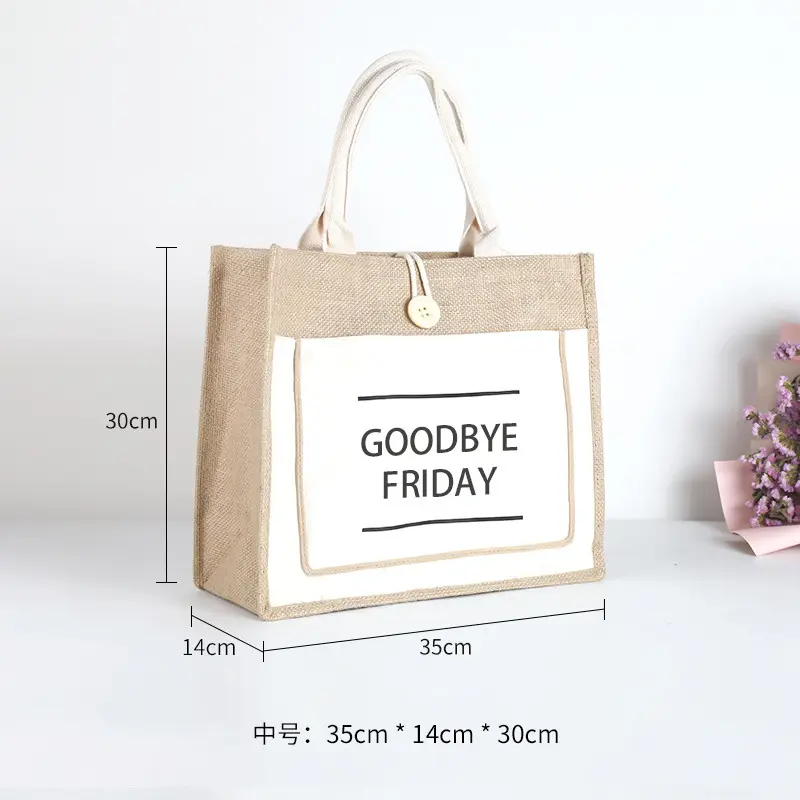 Printed Logo Linen Travel Bag 25cm High - Image 32