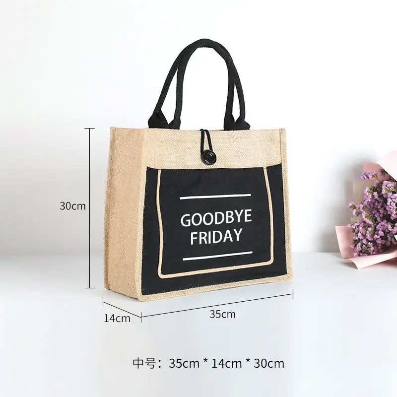 Printed Logo Linen Travel Bag 25cm High - Image 33