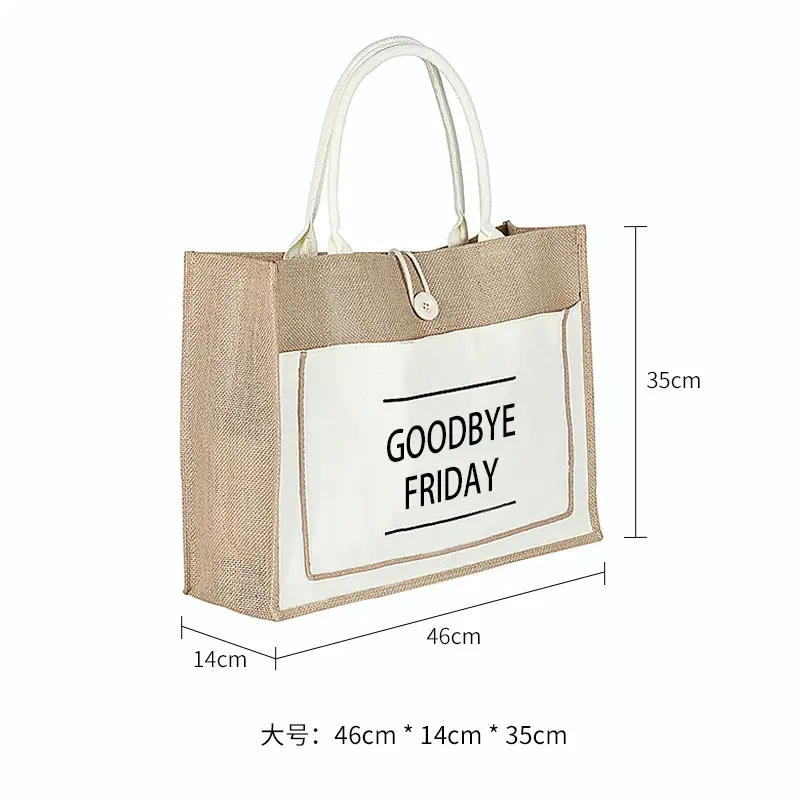Printed Logo Linen Travel Bag 25cm High - Image 34
