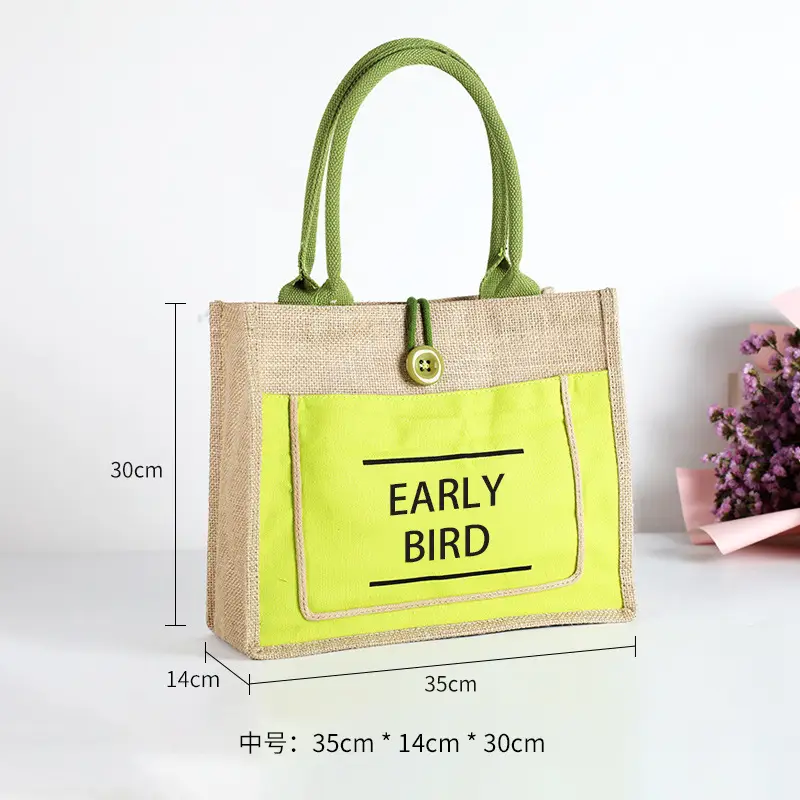 Printed Logo Linen Travel Bag 25cm High - Image 41