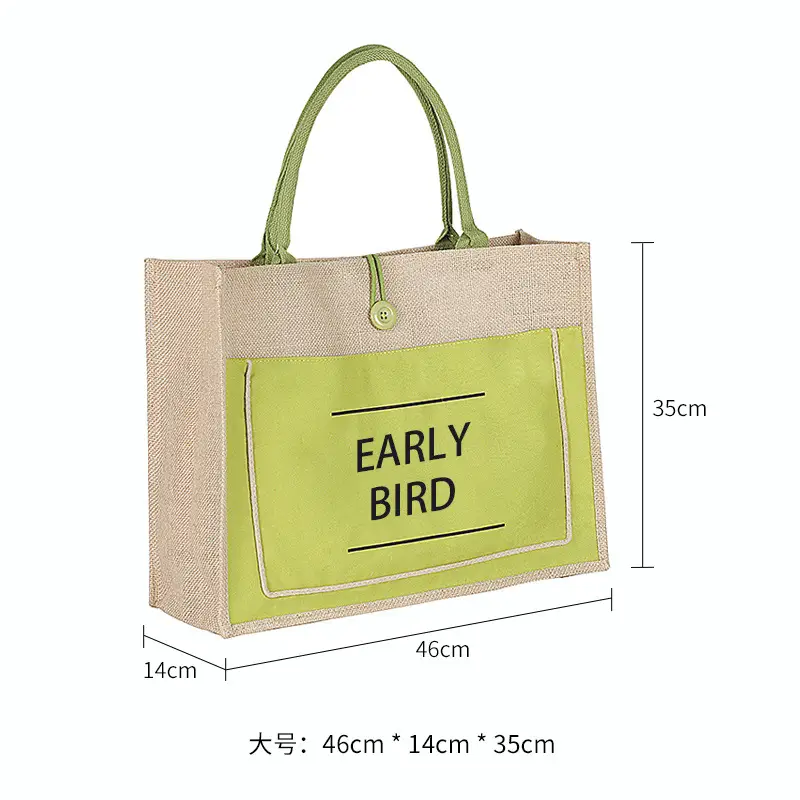 Printed Logo Linen Travel Bag 25cm High - Image 44