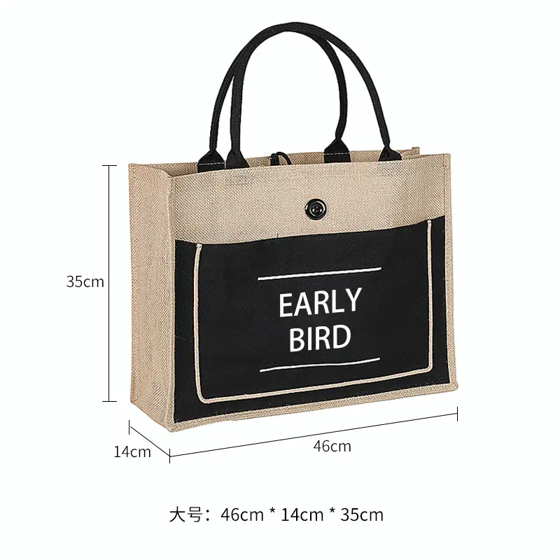Printed Logo Linen Travel Bag 25cm High - Image 45