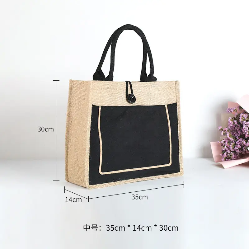 Printed Logo Linen Travel Bag 25cm High - Image 6