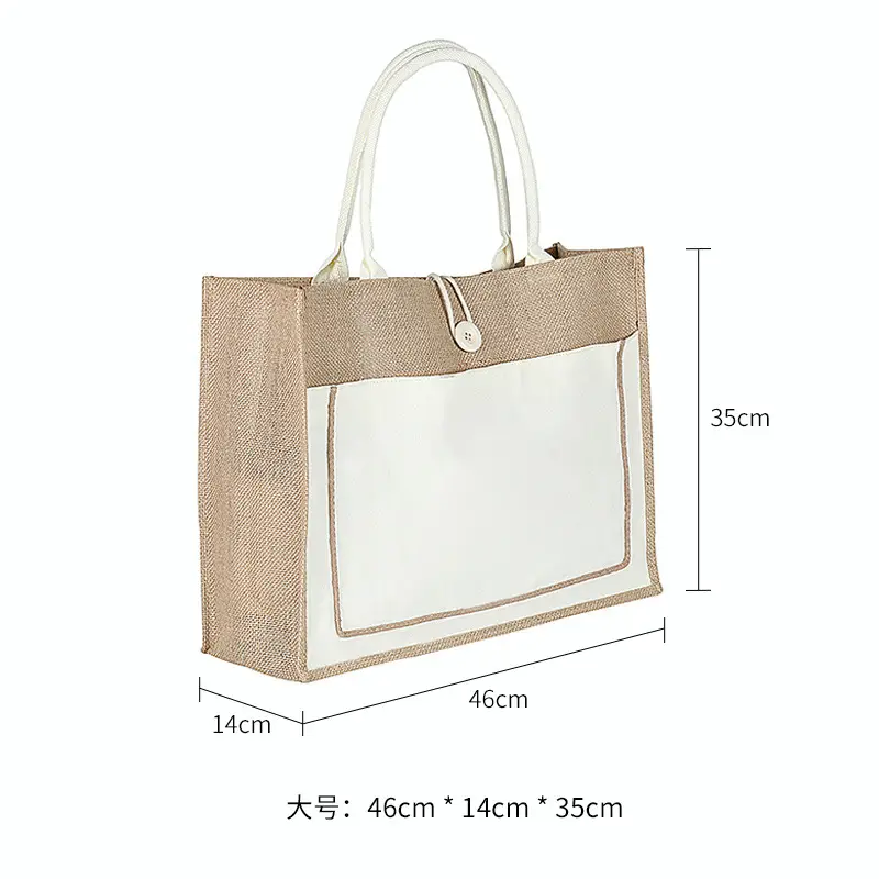 Printed Logo Linen Travel Bag 25cm High - Image 8