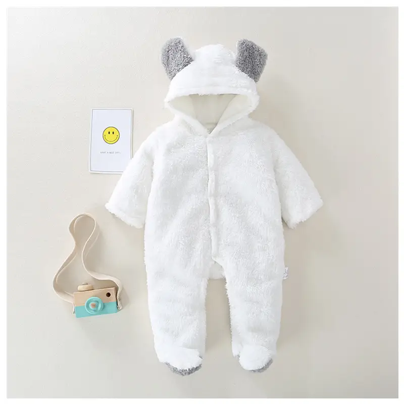 Newborn Baby Hooded Grey Fleece Outfit Winter Warm - Image 20