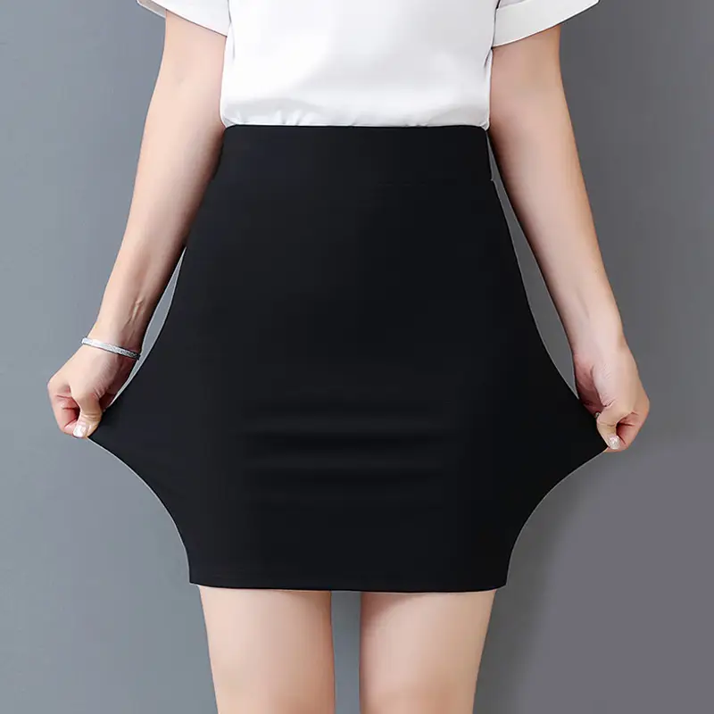 Black High Waist Elastic Skirt for Women Spring Autumn - Image 11