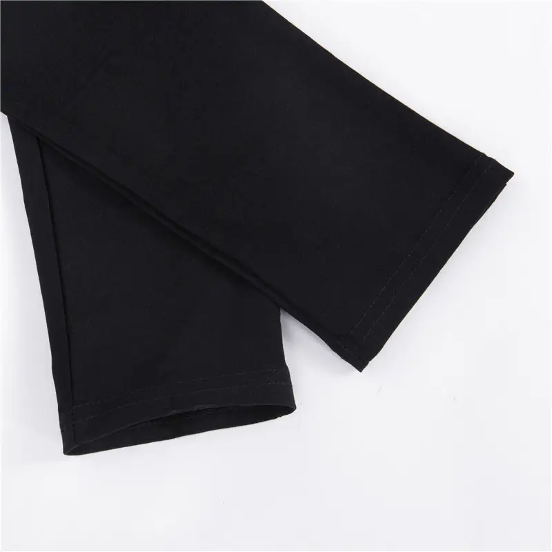 Women High Waist Star Hollow Zipper Pants Black — feature 15