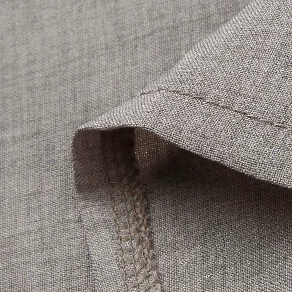 2025 Grey Cotton Seven Sleeve Collar Dress for Women — feature 8