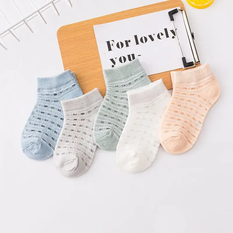 Children's Cotton Cartoon Socks Blue White Medium Large - Image 2
