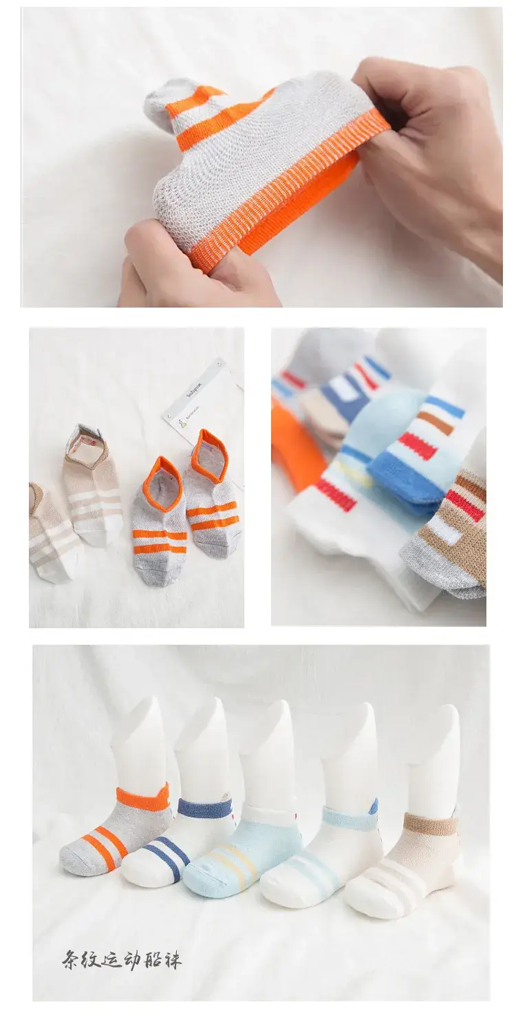 Children's Cotton Cartoon Socks Blue White Medium Large — feature 9