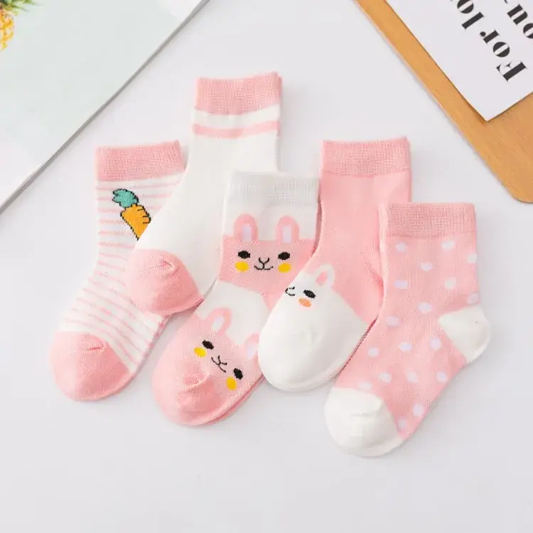 Children's Cotton Cartoon Socks Blue White Medium Large - Image 6