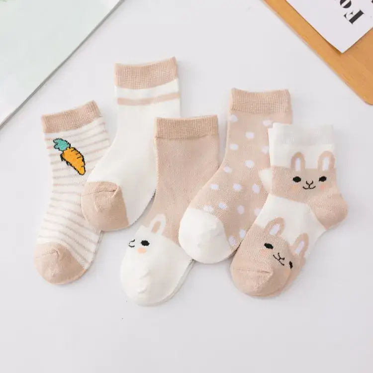 Children's Cotton Cartoon Socks Blue White Medium Large - Image 7
