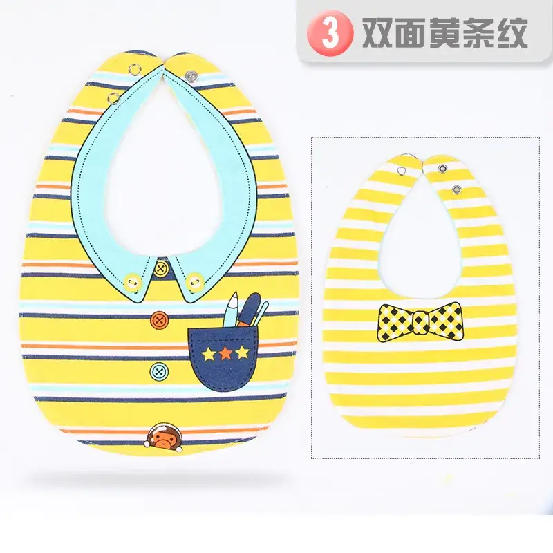 Waterproof Baby Bib Four-Layer Pure Cotton Snap Button - Image 11
