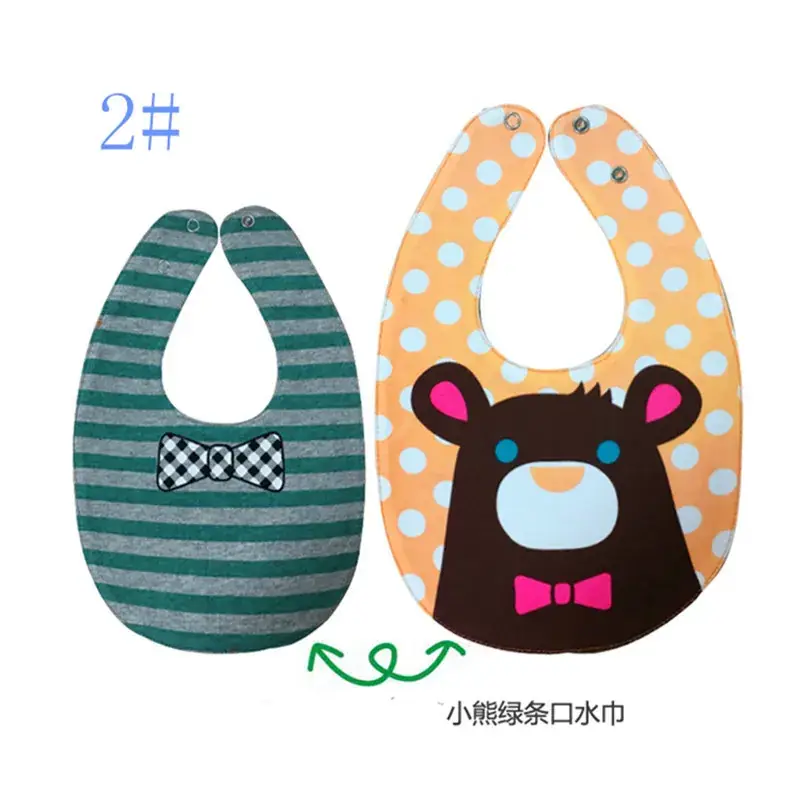 Waterproof Baby Bib Four-Layer Pure Cotton Snap Button - Image 2