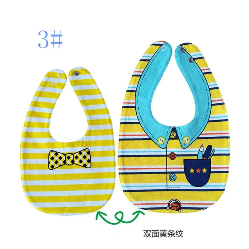 Waterproof Baby Bib Four-Layer Pure Cotton Snap Button - Image 3