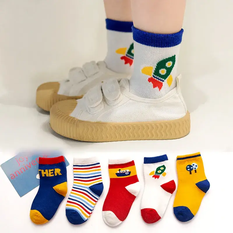 Children Cotton Socks Autumn Mid-Calf Colorful - Image 4