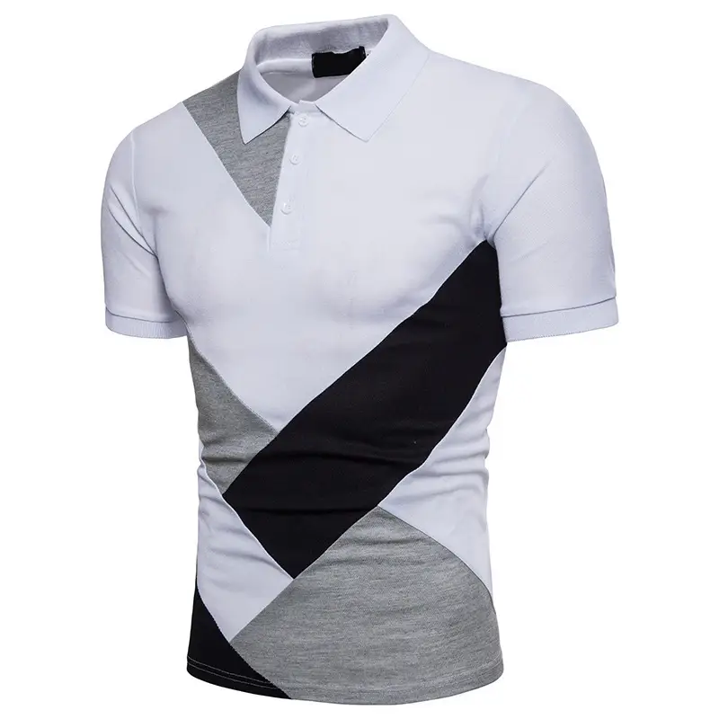 Men Cross-Border Polo Shirt Set White Black Grey Digital Print — feature 7