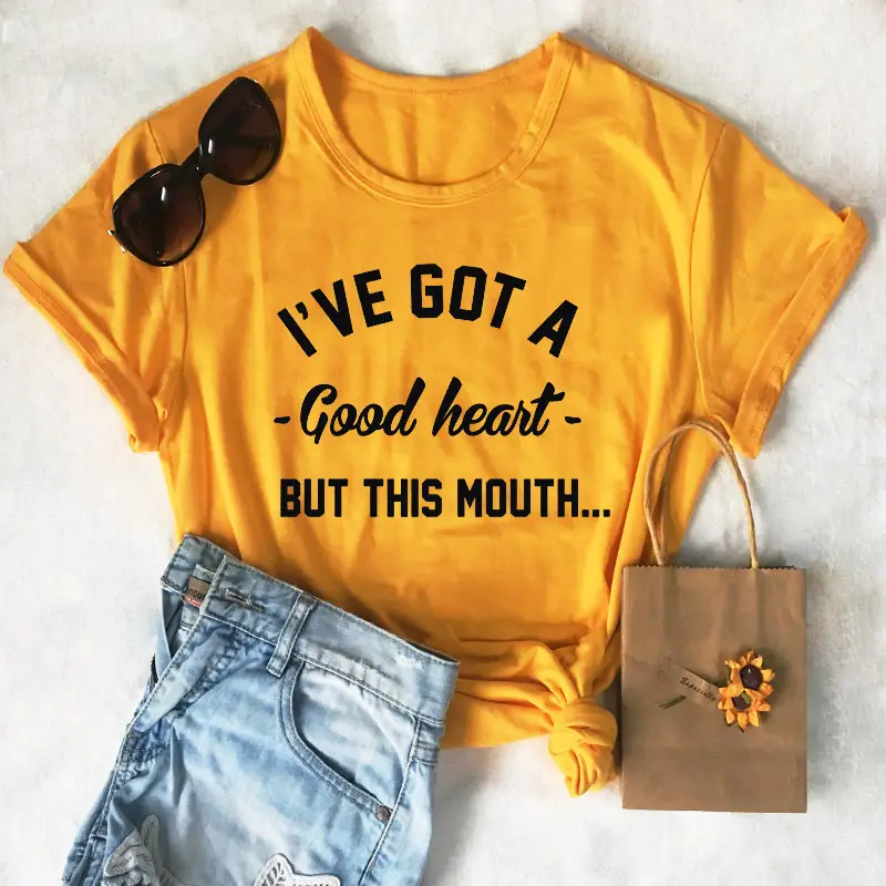 Pink T-Shirt I'VE GOT A GOOD HEART BUT THIS MOUTH