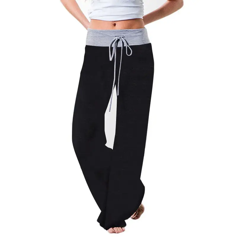 Camouflage Floral Strap Casual Pants Brown Loose Fit - Image 11