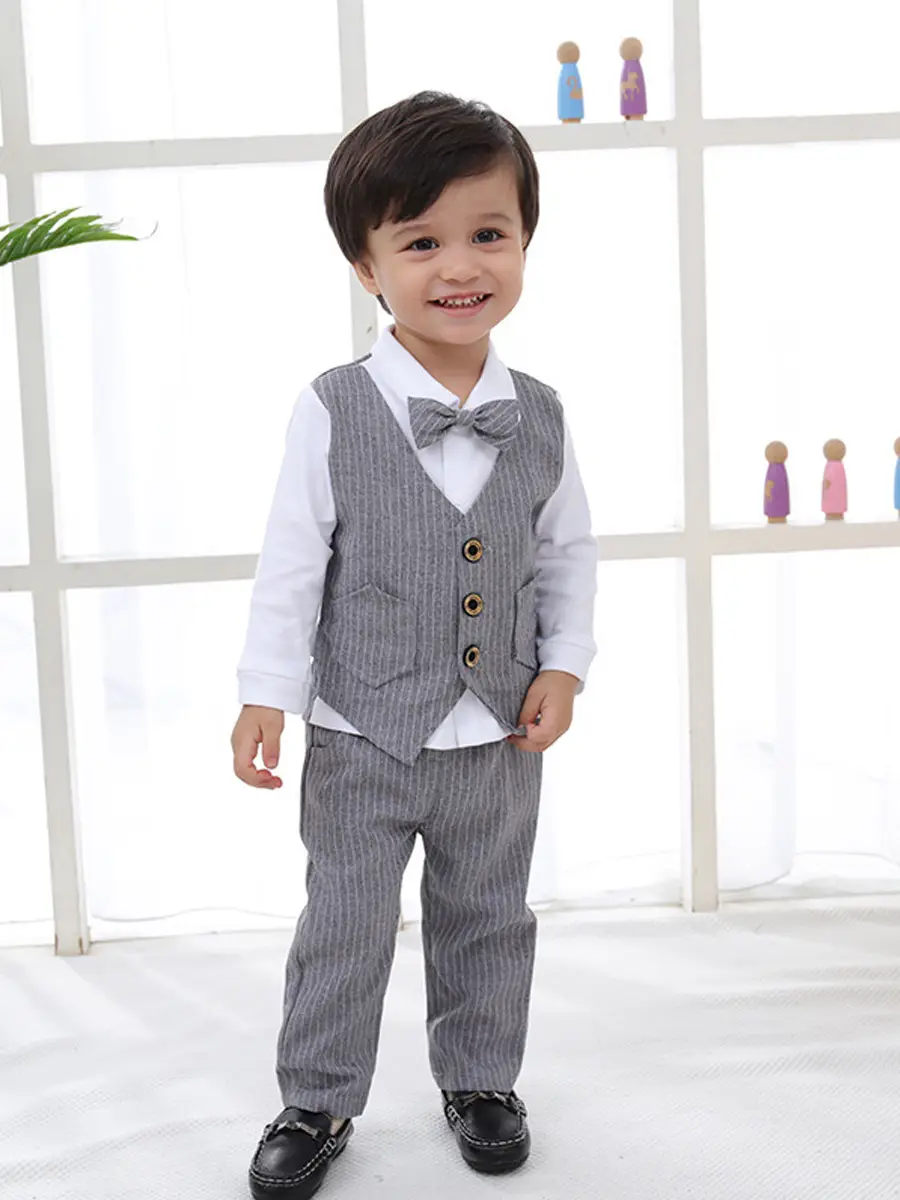 Baby Suit Blue Striped Kids 1 Year Old - Image 7