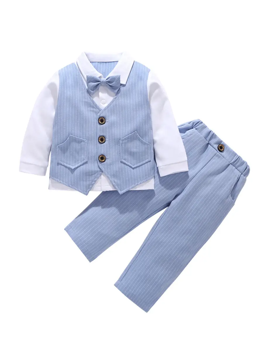 Baby Suit Blue Striped Kids 1 Year Old - Image 10